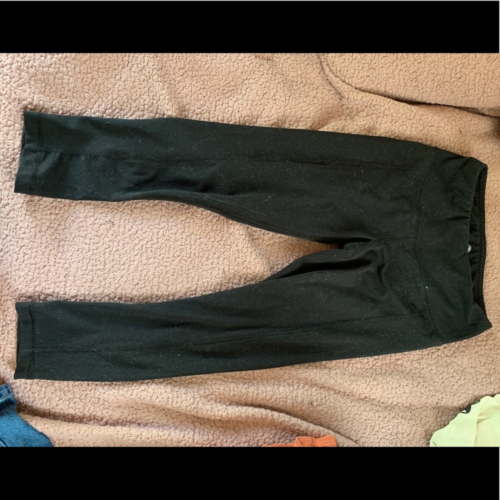 Black leggings with hole pattern detail